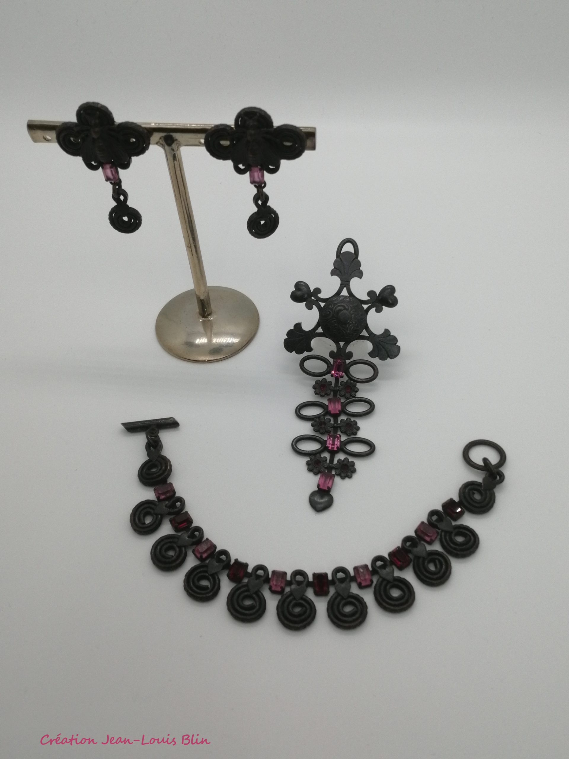 Collier Ras De Cou Bleu De Créateur Jean-Louis Blin (JL) - Occasion
